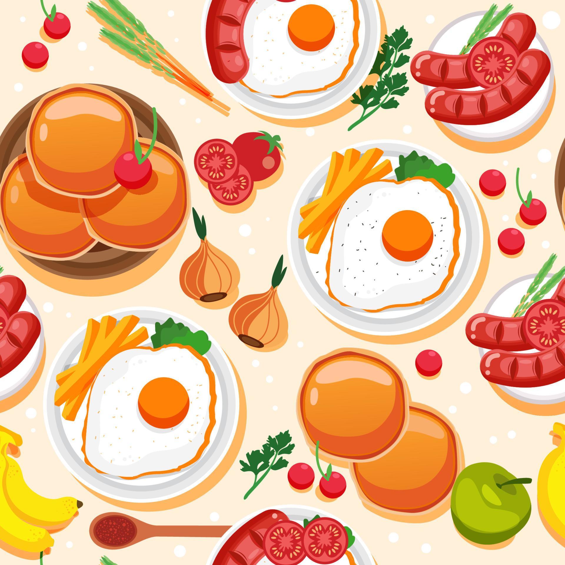 Breakfast Menu Seamless Pattern 8622664 Vector Art at Vecteezy