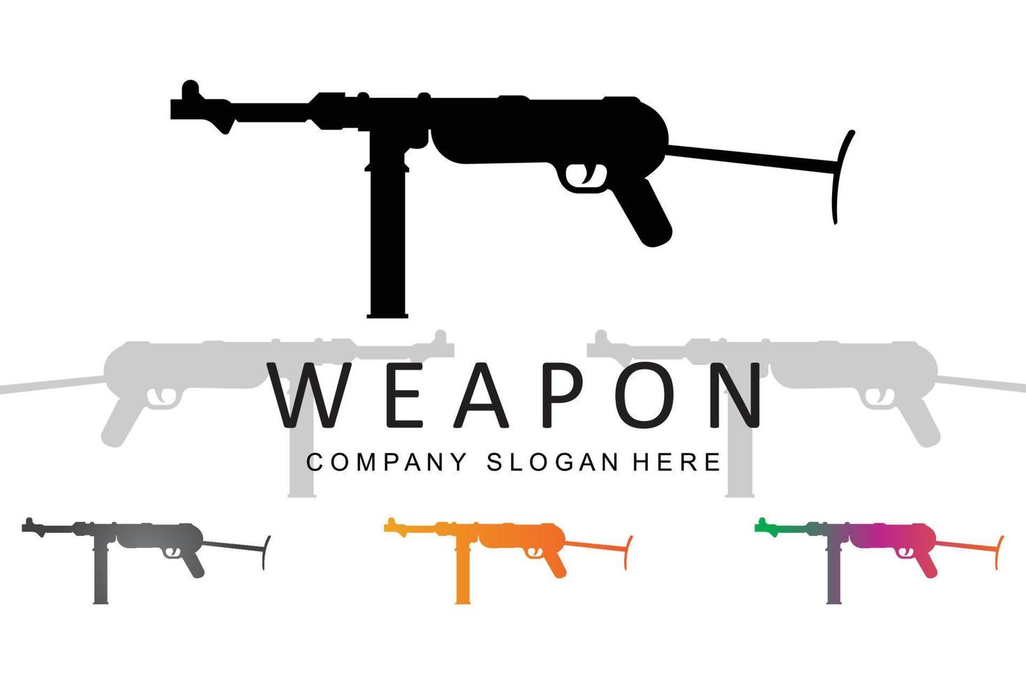 Automatic weapon logo vector icon. Battle weapons. Pistols, rifles. military and weapons illustration