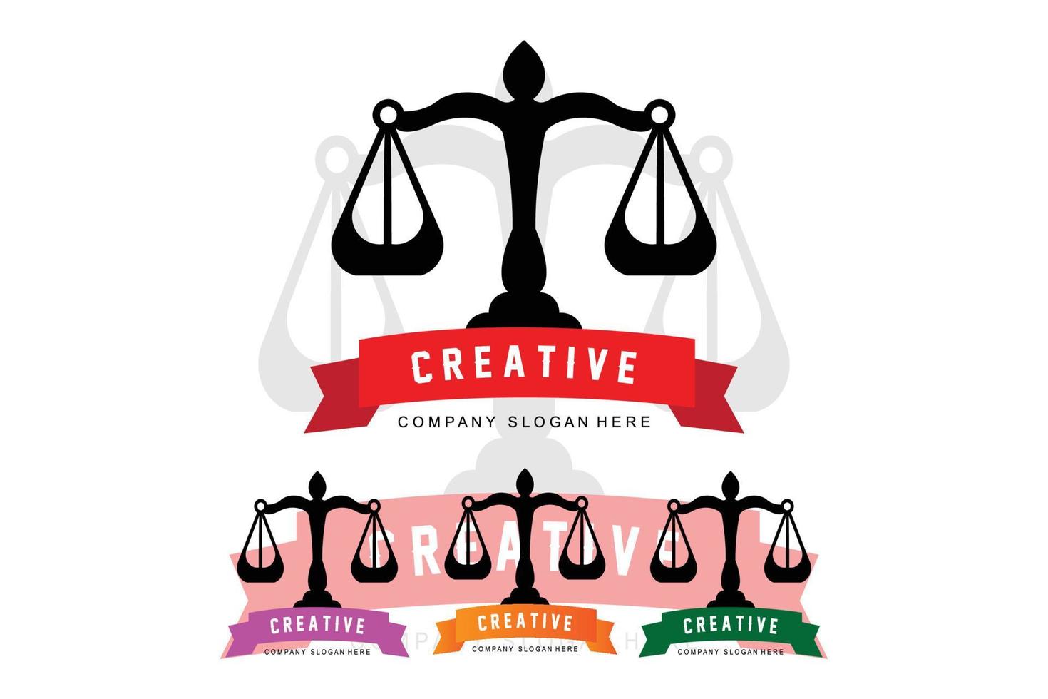 Lawyer or Justice law logo vector design, icon illustration