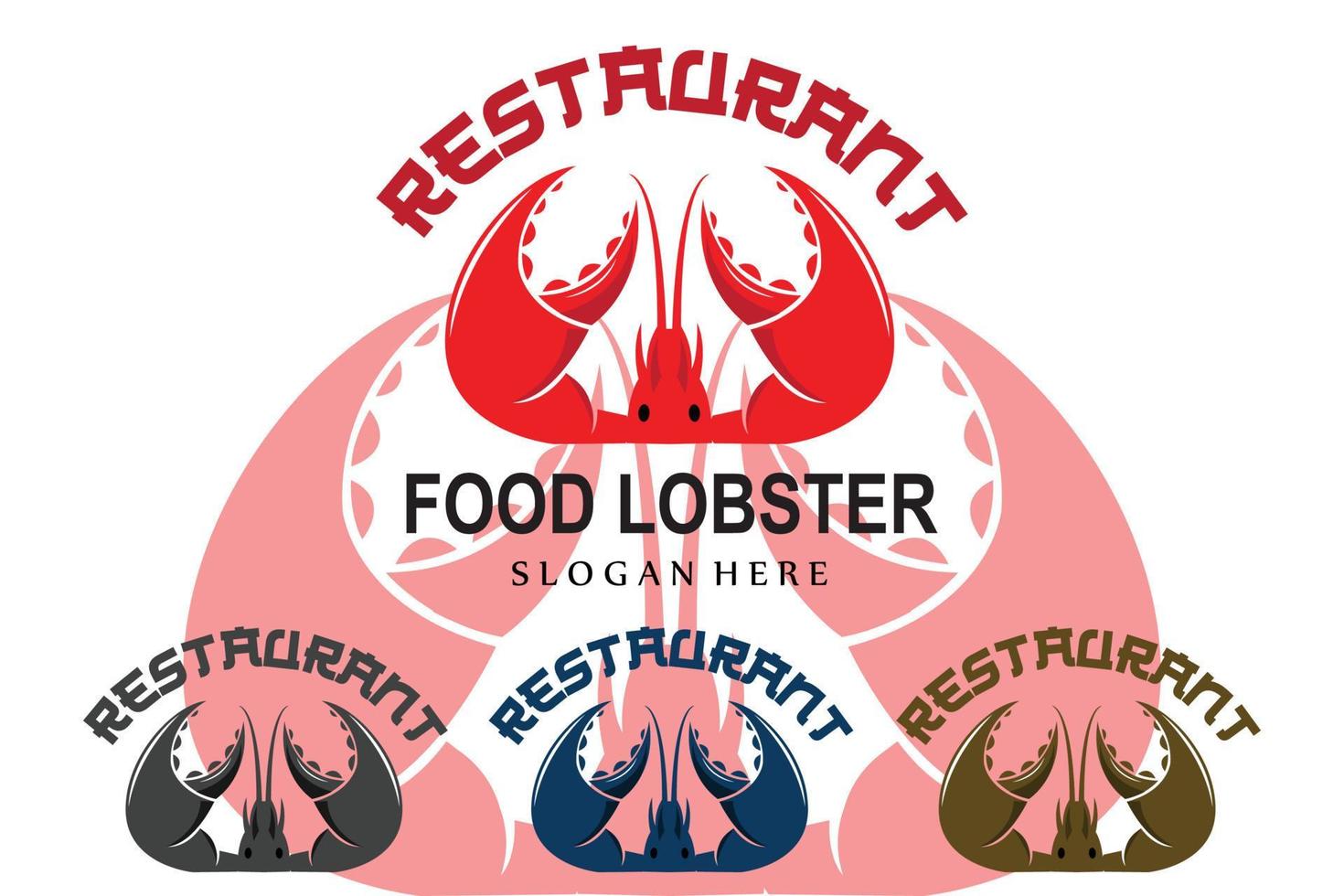 Vector Retro Logo Sea Animals Lobster,Seafood,Illustration Design Suitable for Sticker, Screen Printing, Banner, Restaurant Company