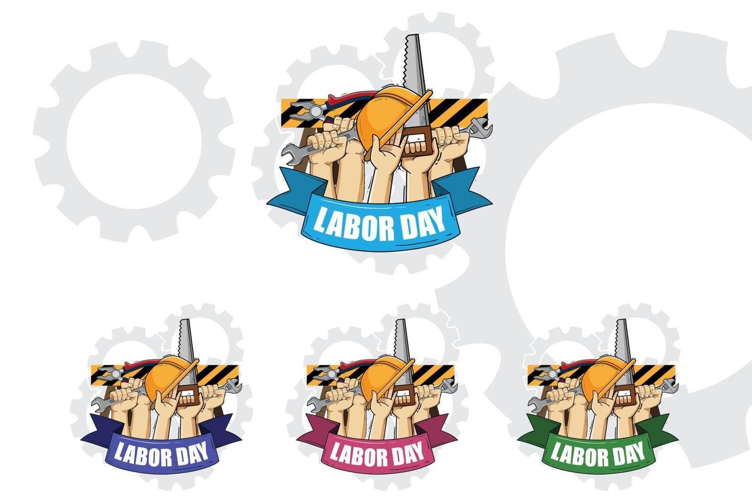 vector illustration of labor day logo, hard worker, strong man, world changer, spirit of work design suitable for company, background, flayer, sticker, screen printing