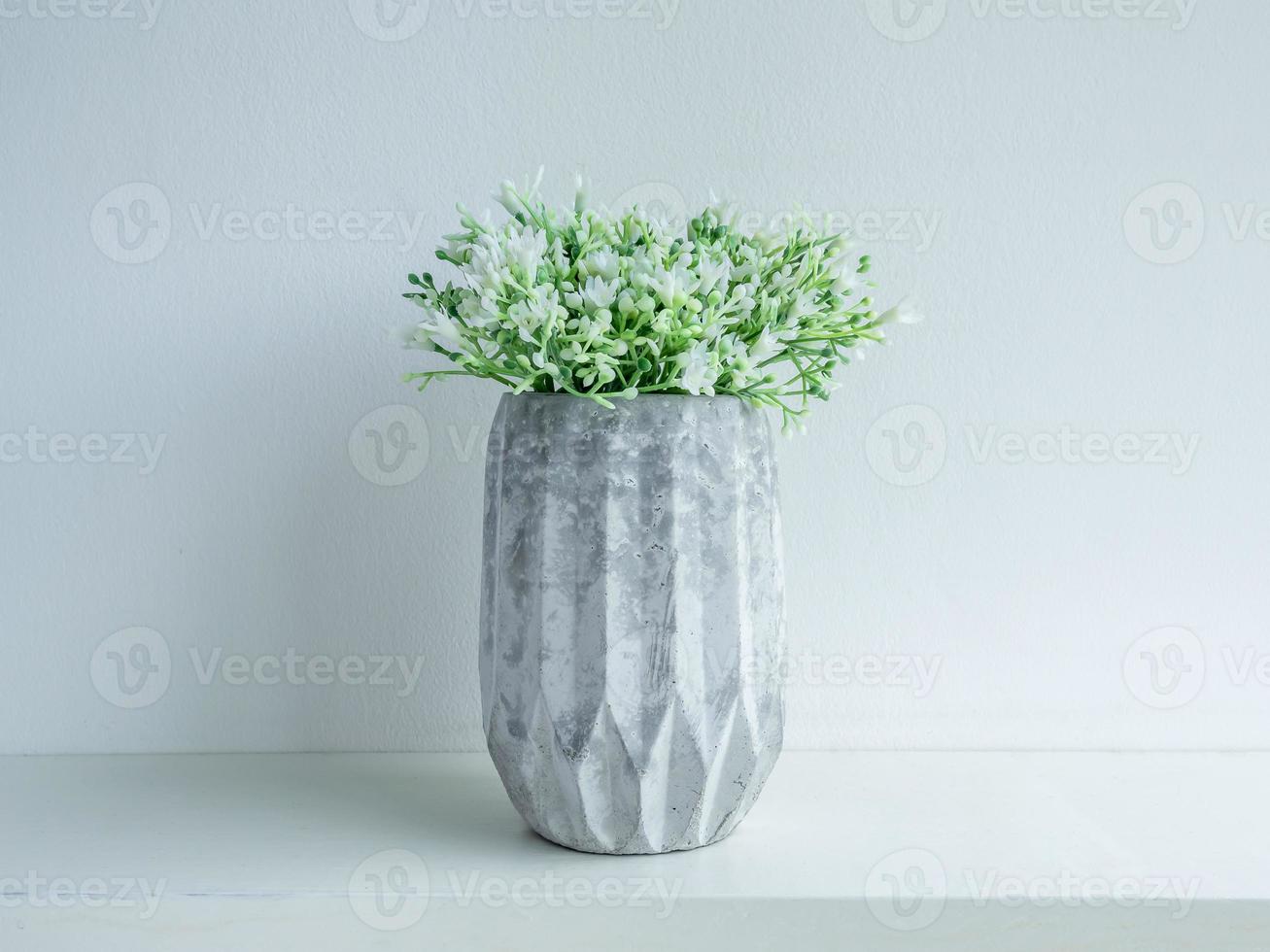 Concrete pot. Modern geometric concrete planter. photo