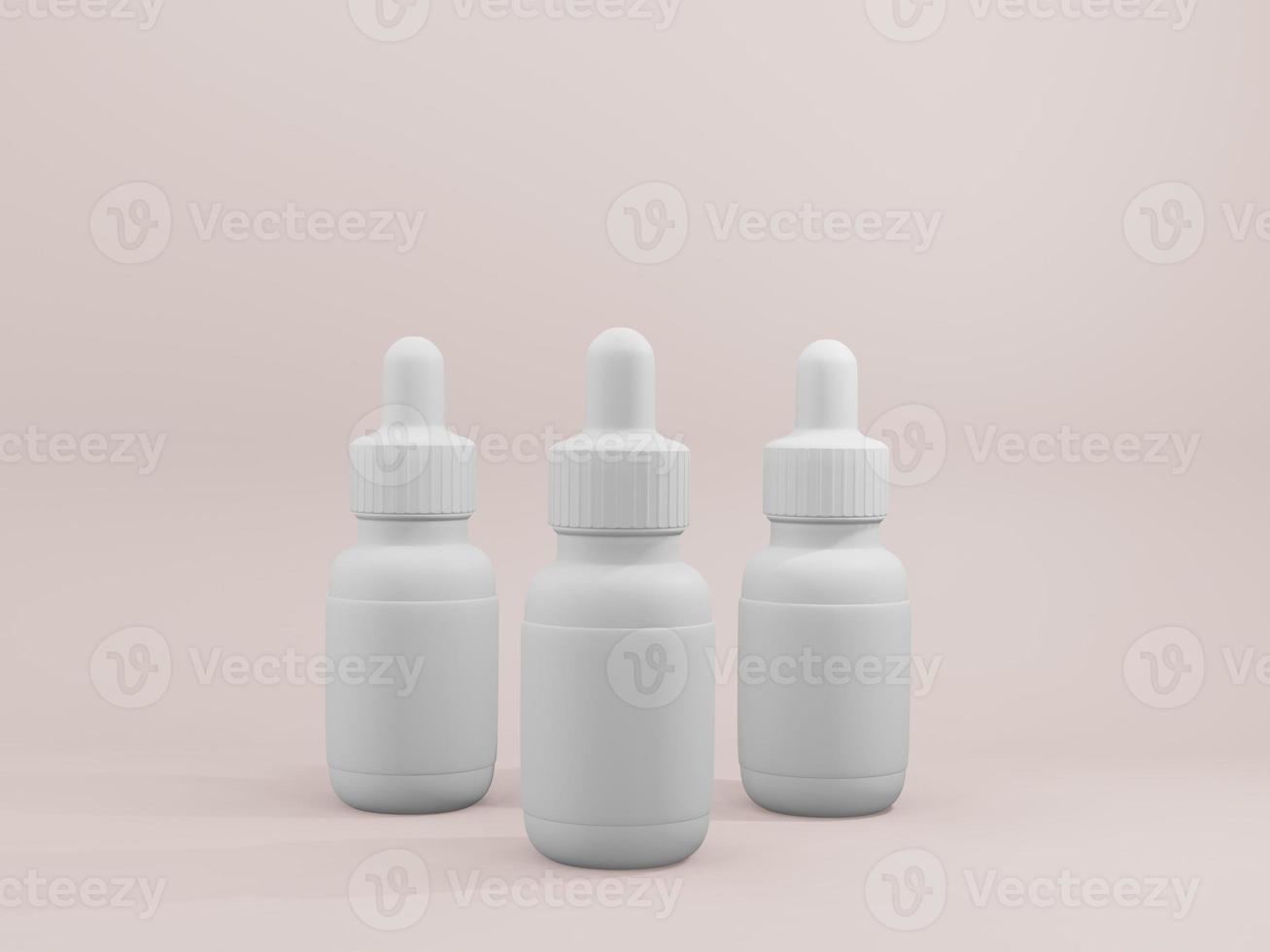 dropper bottle with white label 3D mockup photo
