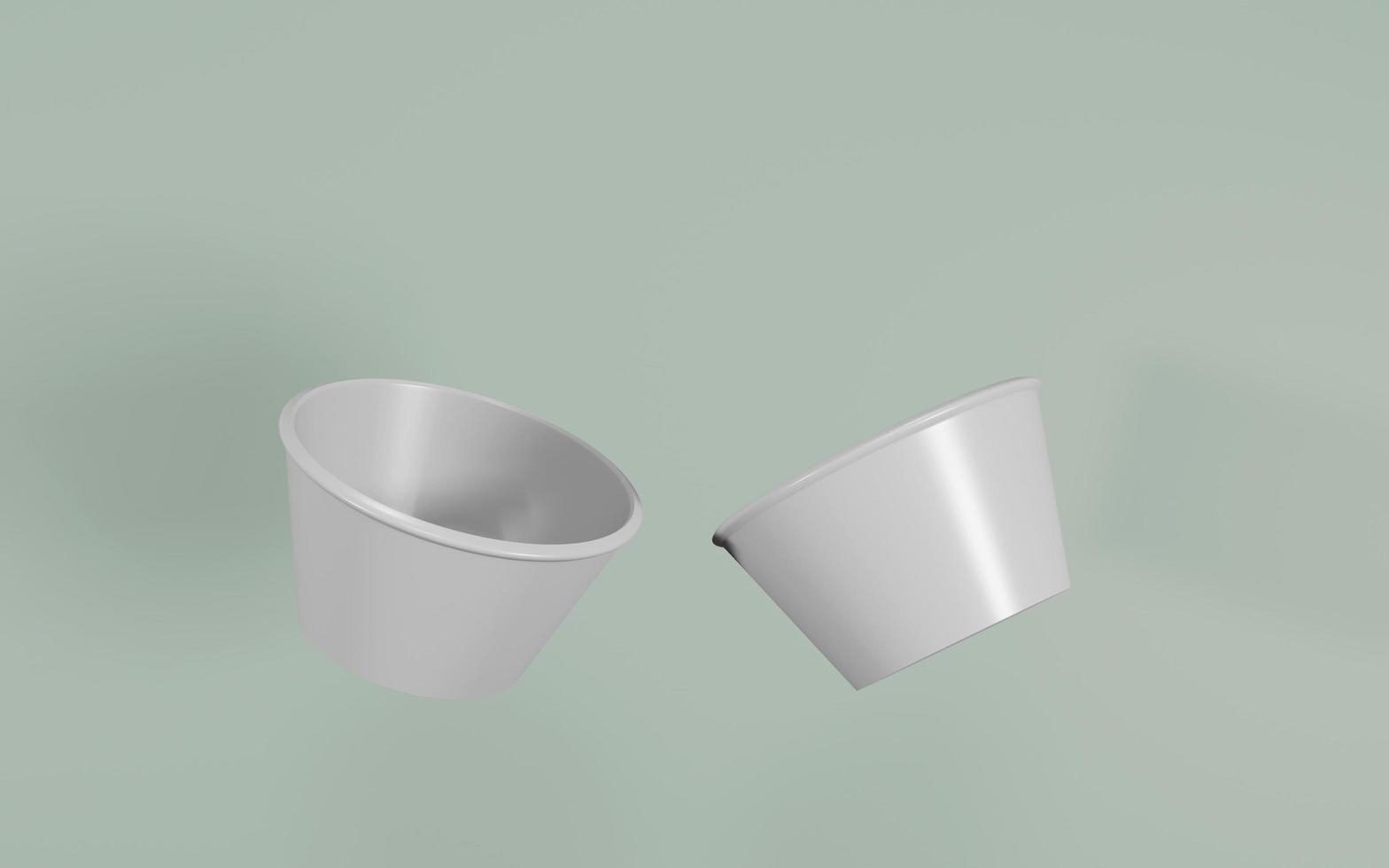 paper bowl mockup 3D rendering photo