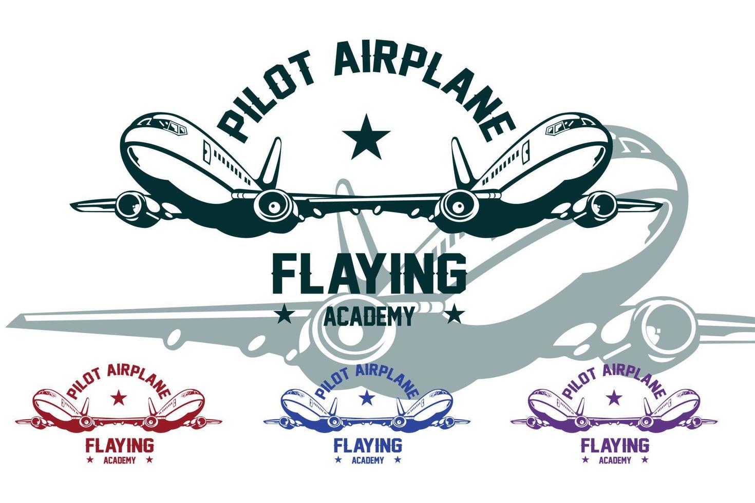 airplane logo icon, hovering in the air, corporate design, shirt, screen printing, sticker, winged vehicle vector