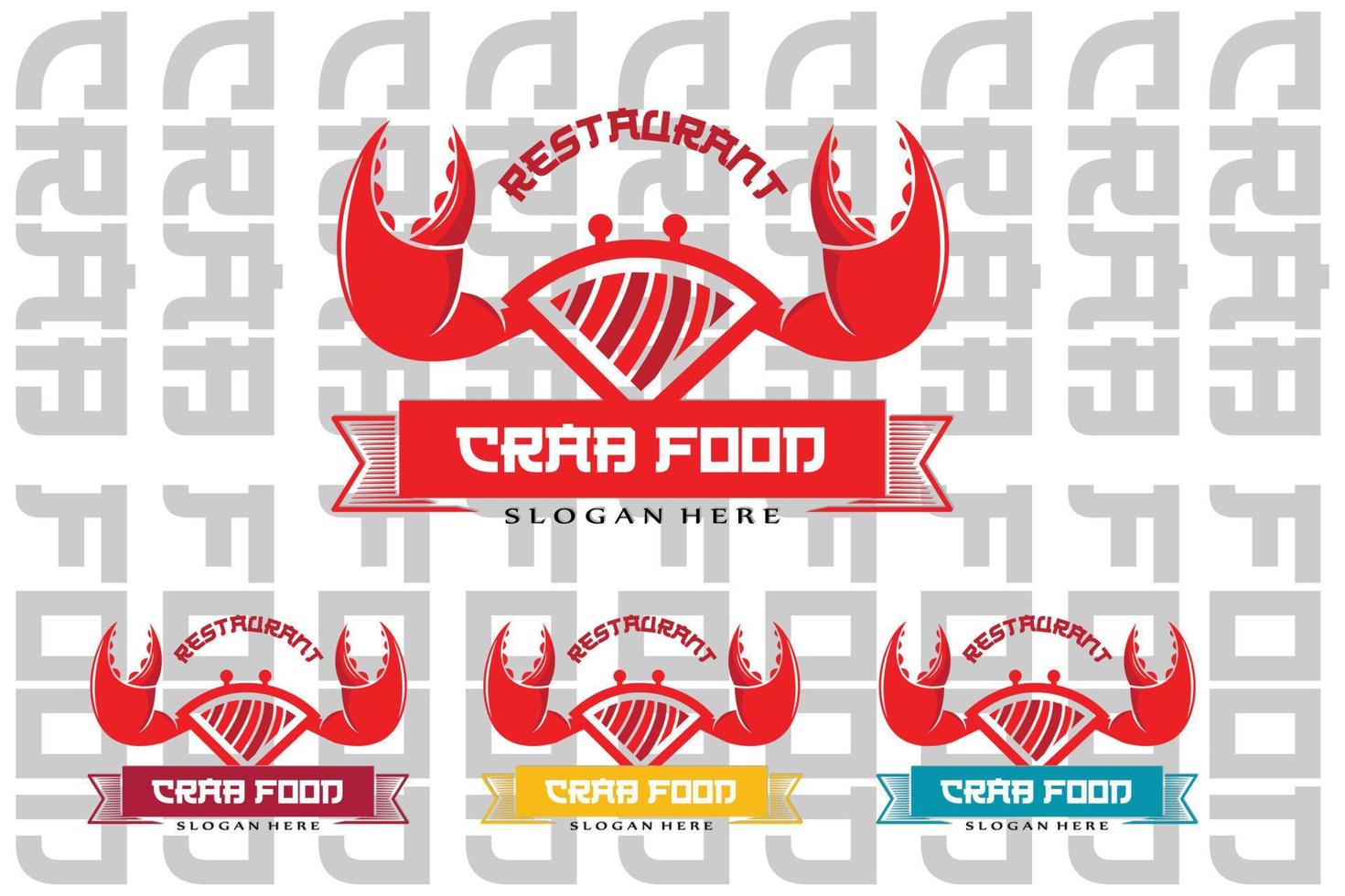 vector de logotipo de animal de mar de cangrejo rojo, ingredientes de fabricación de mariscos, diseño de ilustración adecuado para pegatinas, serigrafía, pancartas, empresas de restaurantes