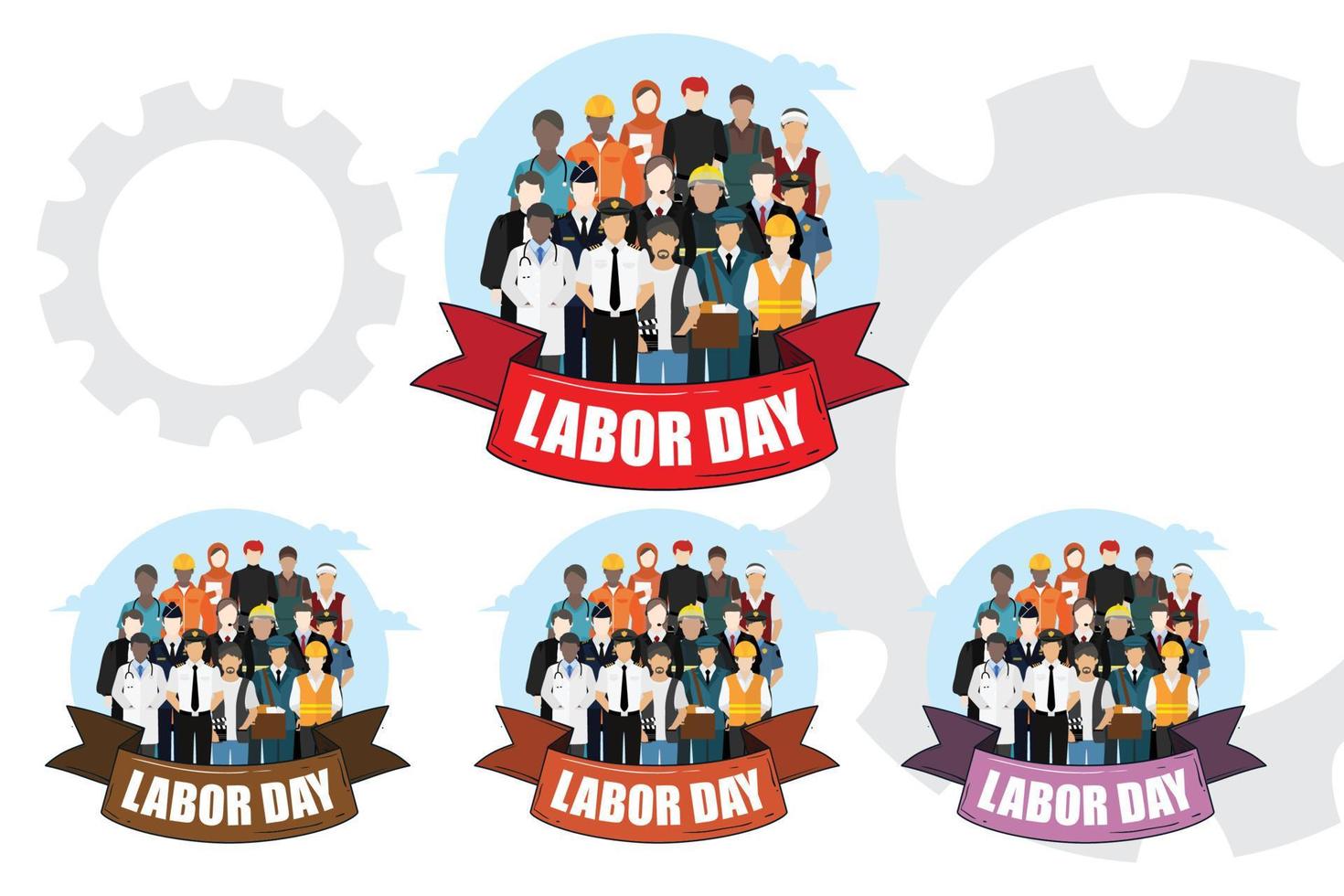 vector illustration of labor day logo, hard worker, strong man, world changer, spirit of work design suitable for company, background, flayer, sticker, screen printing