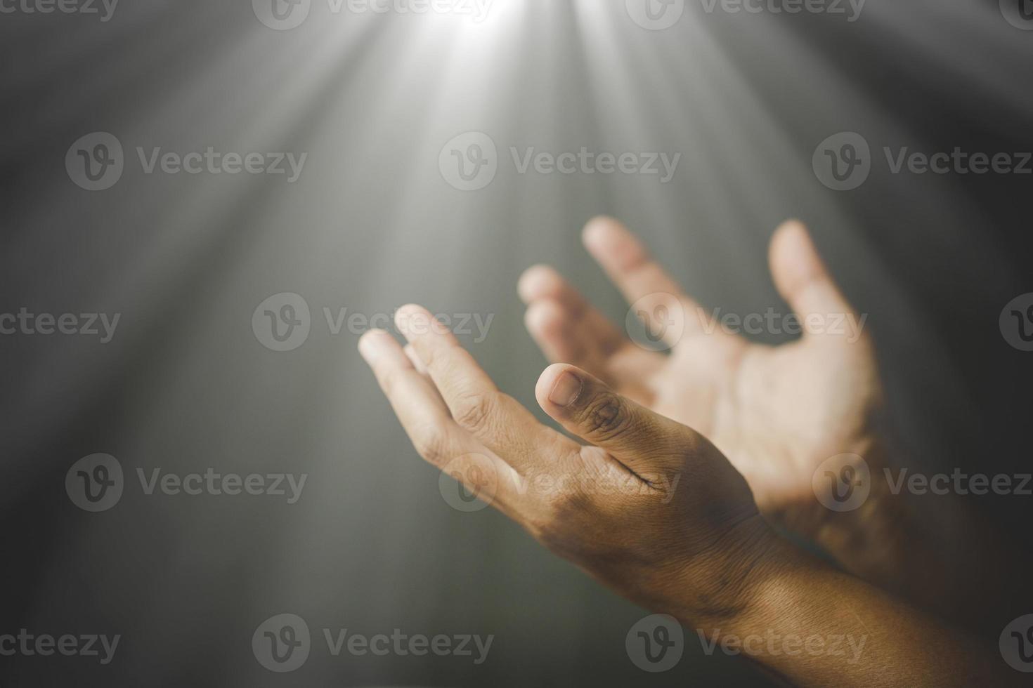 woman hands praying to god photo