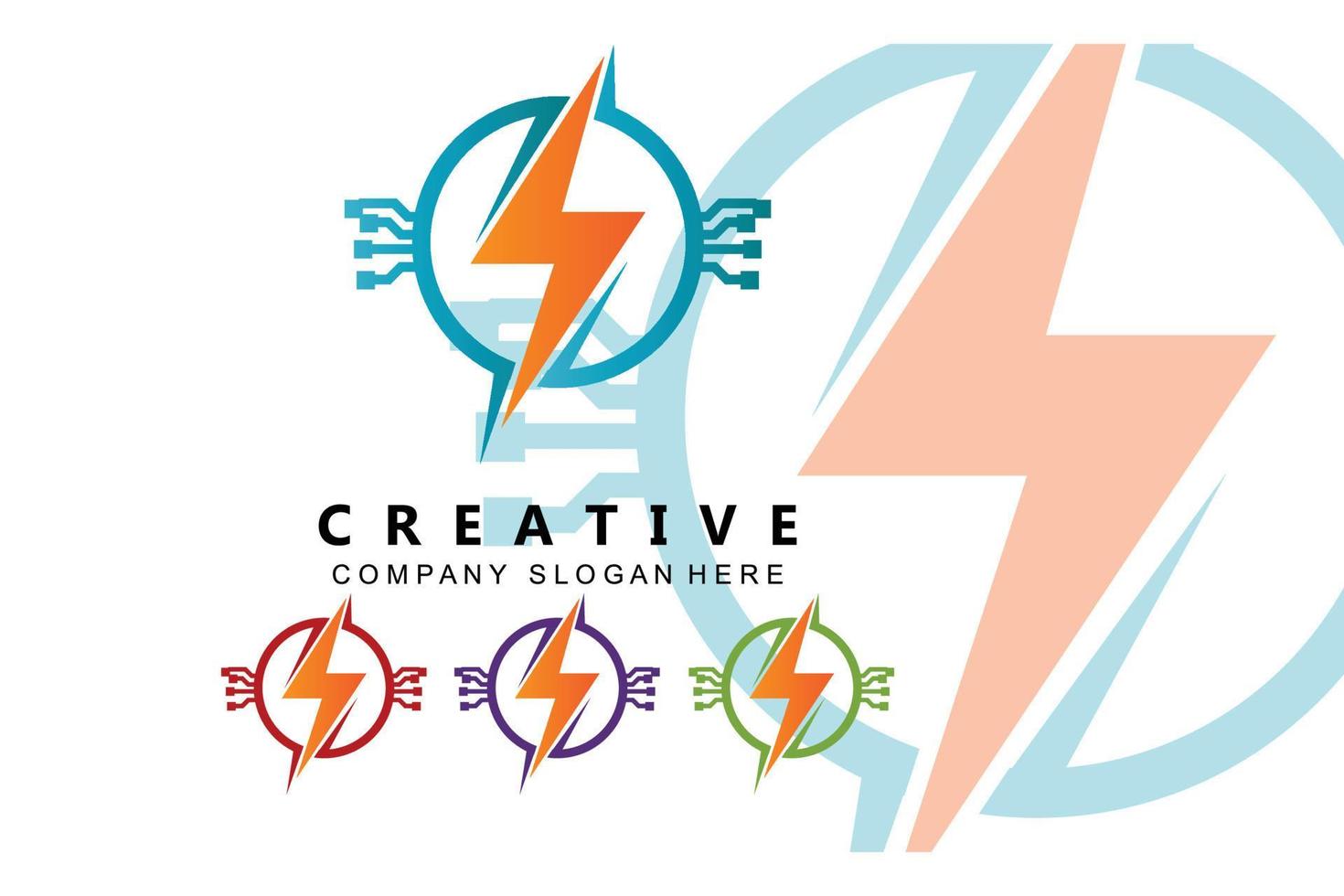 logotipo de diseño de vector de corriente eléctrica, relámpago fresco