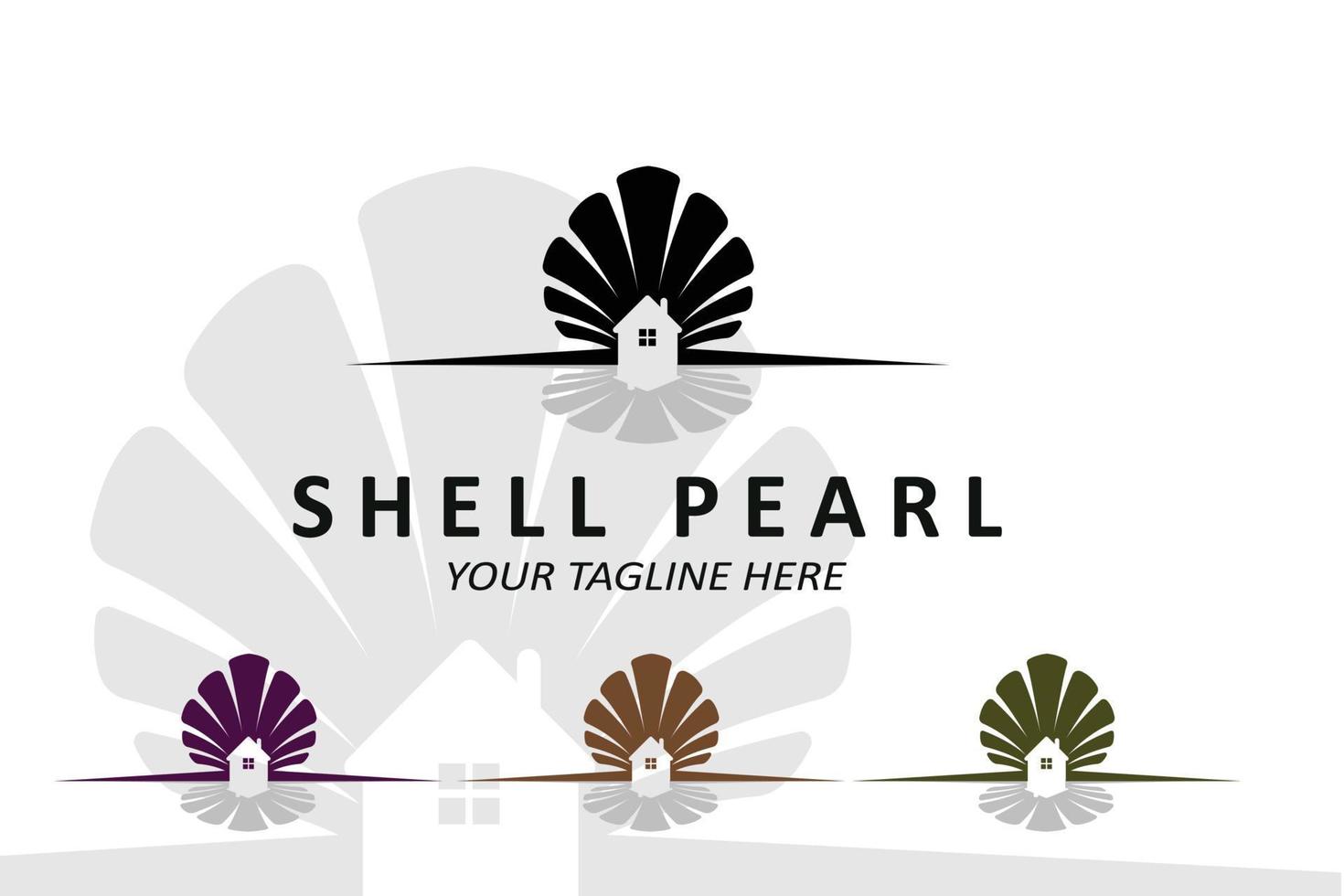 Elegant Luxury Beauty Logo Design Shell Pearl Jewellery, suitable for stickers, banners, posters, companies vector