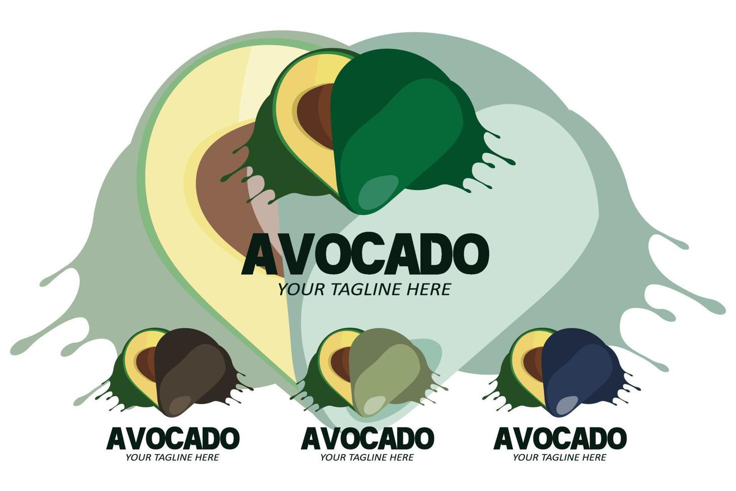 ilustración vectorial del logo de la fruta de aguacate fruta fresca en color verde, disponible en el mercado puede ser para jugo de fruta o para la salud corporal, diseño de serigrafía, pegatina, pancarta, compañía de frutas vector