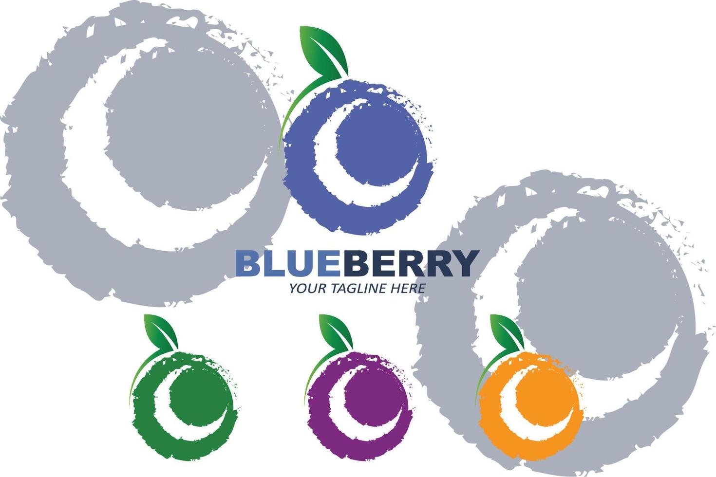 Vector Illustration Of Blueberry Fruit Logo Fresh Fruit Blue Purple, Available In The Market Can Be For Fruit Juice Or For Body Health, Screen Printing Design, Sticker, Banner, Fruit Company