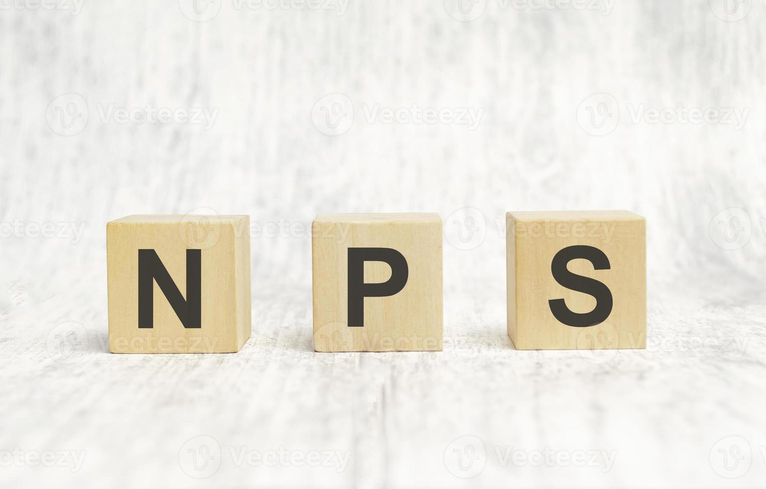 Close-up Of NPS Wooden Blocks on the black background photo