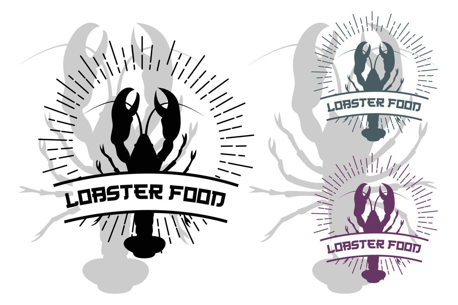 Vector Retro Logo Sea Animals Lobster,Seafood,Illustration Design Suitable for Sticker, Screen Printing, Banner, Restaurant Company