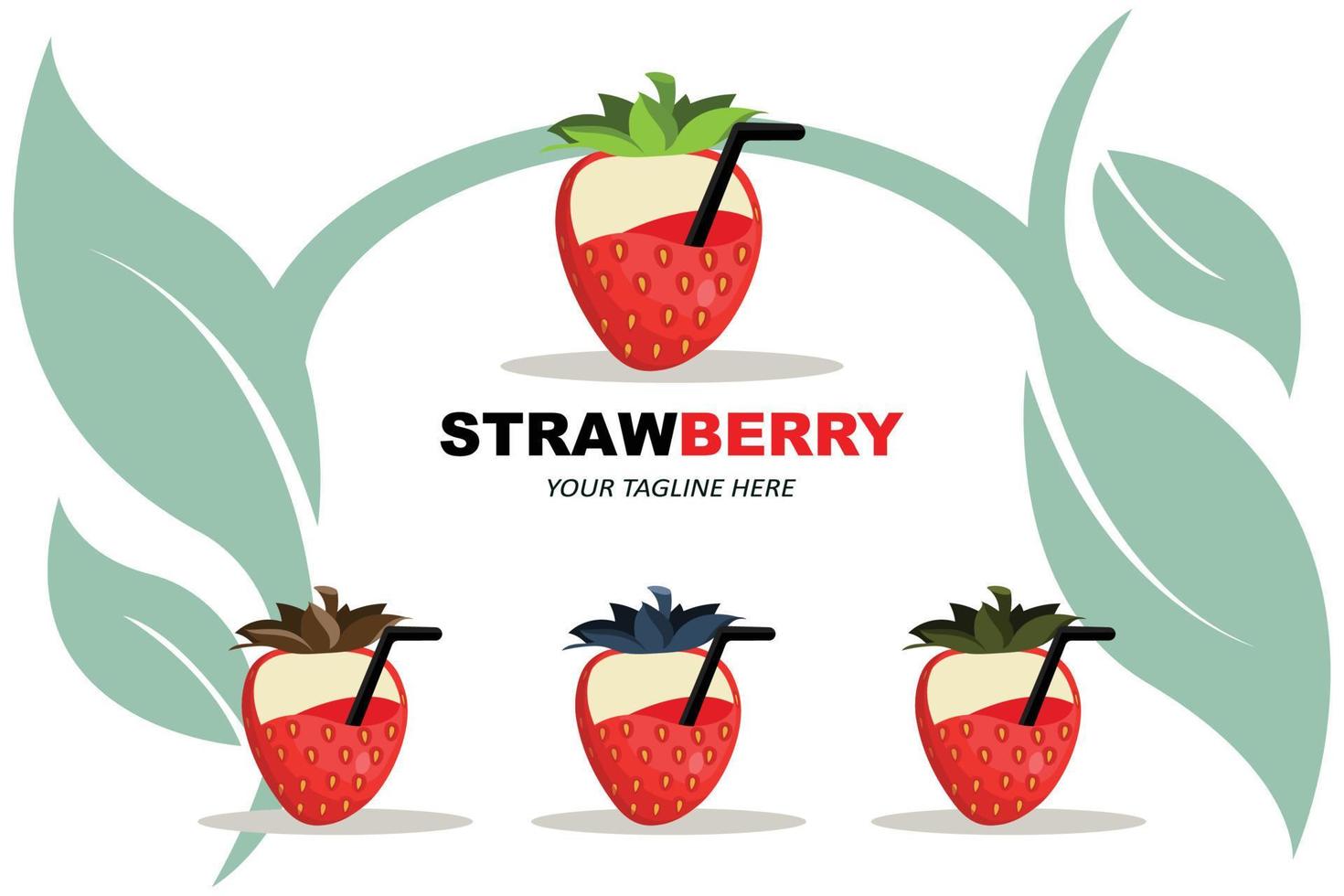 Vector of a Fruit Logo Strawberry Fresh Fruit Red Color, Available In The Market Can Be For Fruit Juice Or For Body Health Tastes Sour, Screen Printing Design, Sticker, Banner, Fruit Company