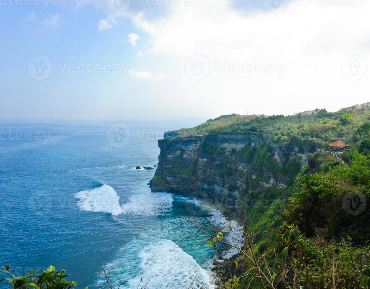 Uluwatu cliff bank in Bali, Indonesia photo