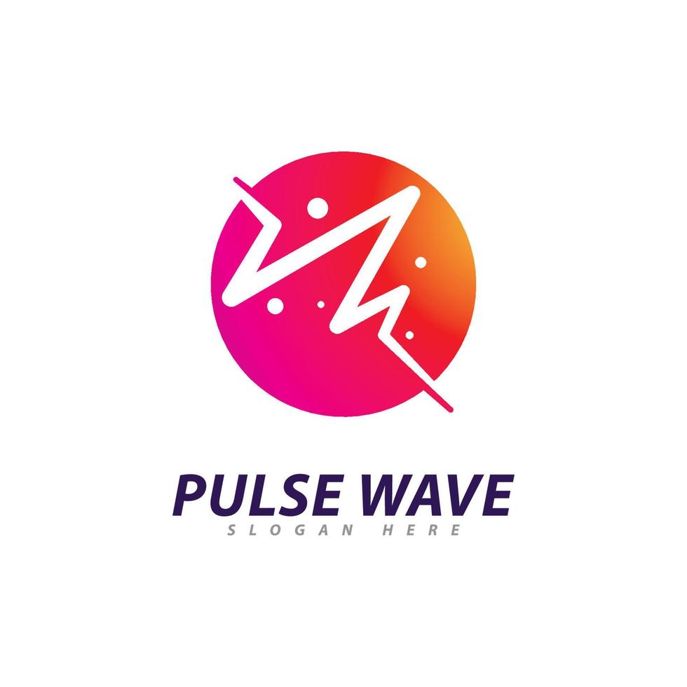 Pulse Wave  logo Vector. Creative Sound waves  logo concept design template vector