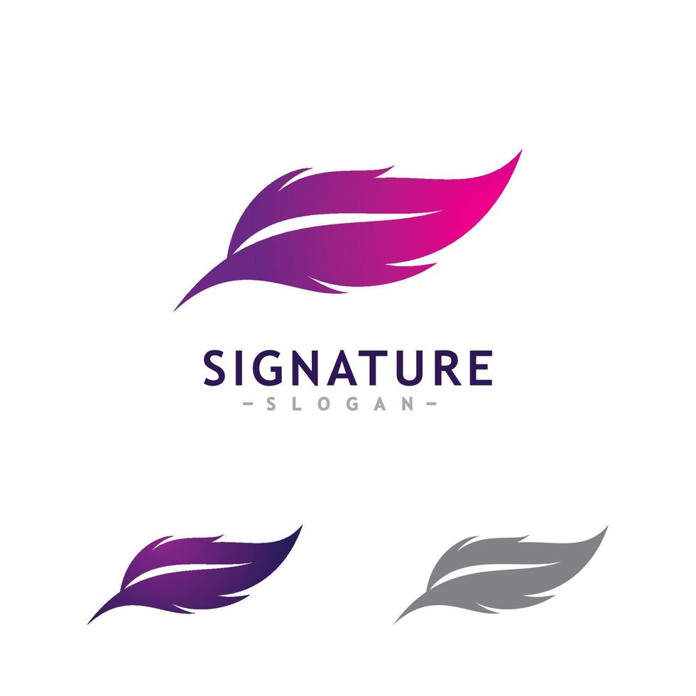 concepto de logotipo de pluma vector de diseño de logotipo de pluma creativa