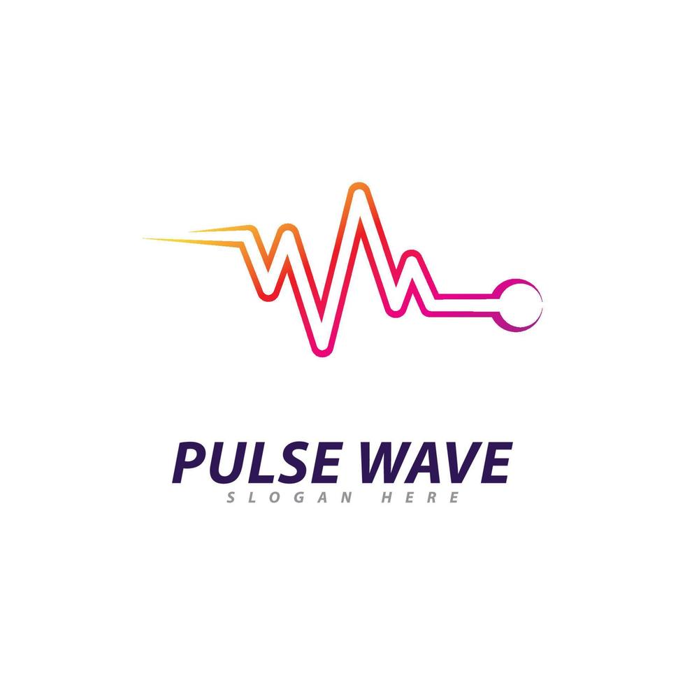 Pulse Wave  logo Vector. Creative Sound waves  logo concept design template vector