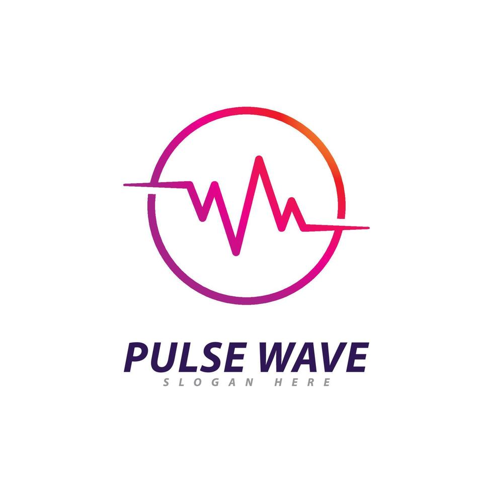 Pulse Wave  logo Vector. Creative Sound waves  logo concept design template vector