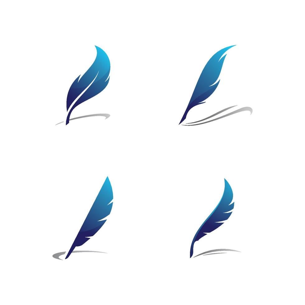 concepto de logotipo de pluma vector de diseño de logotipo de pluma creativa