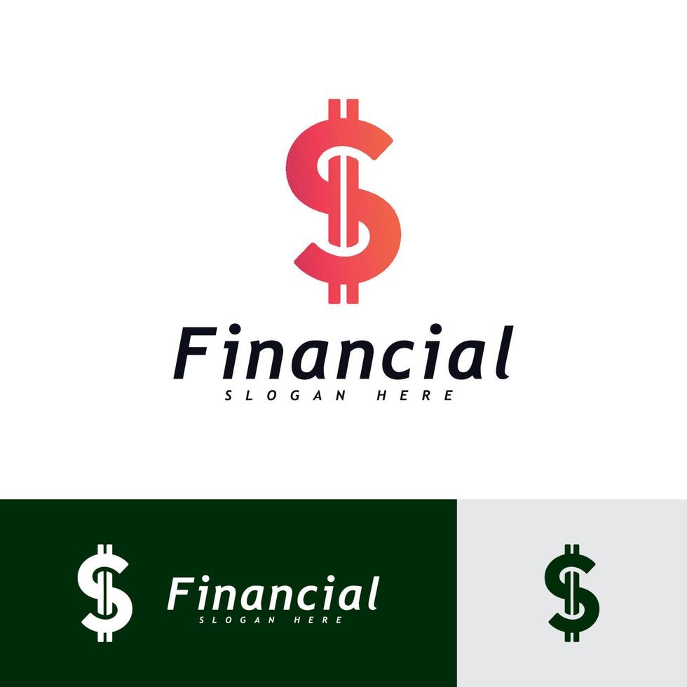 vector de concepto de diseño de logotipo de dinero. logotipo simple financiero o bancario