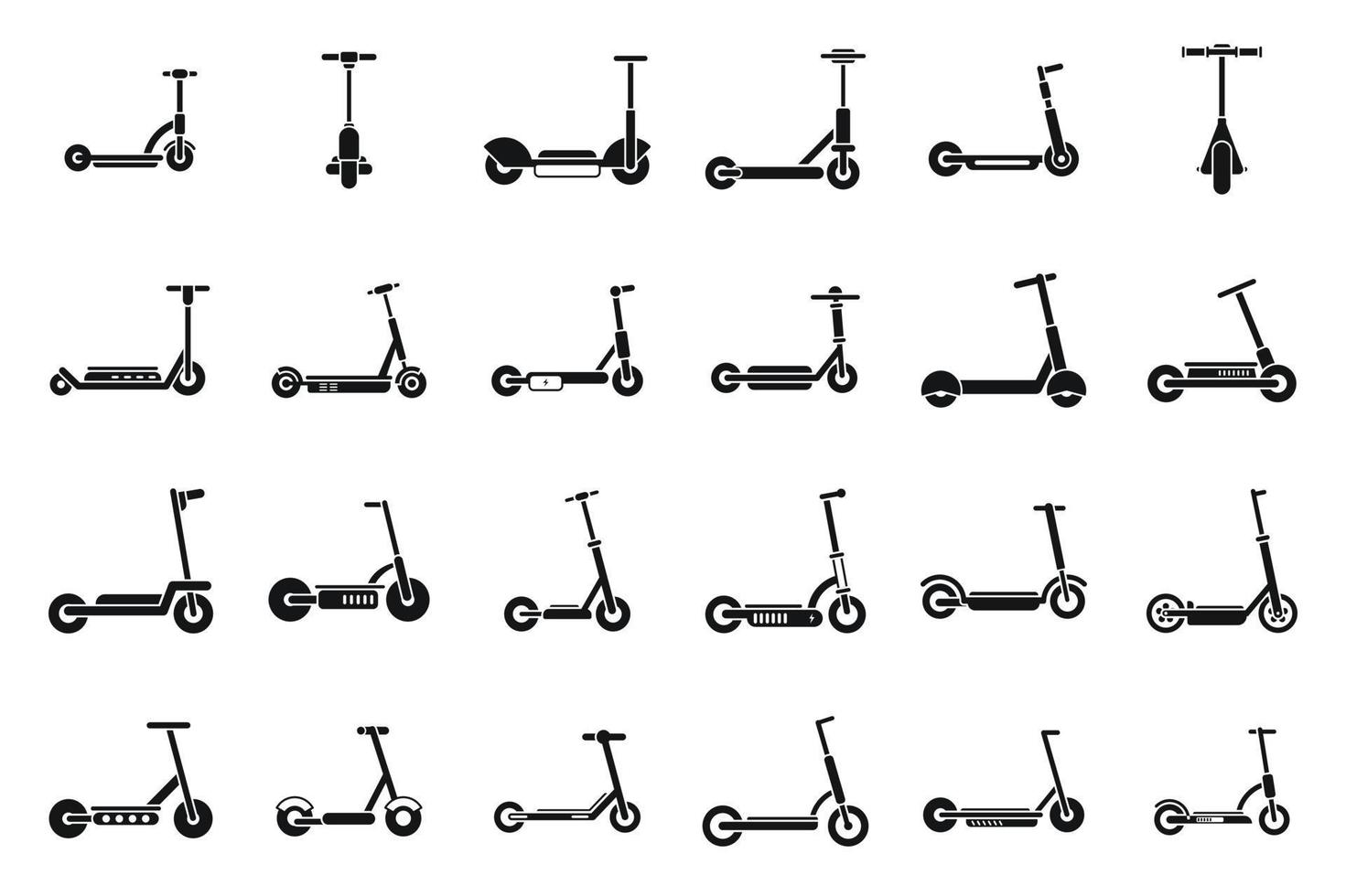 Electric scooter icons set simple vector. City bike vector