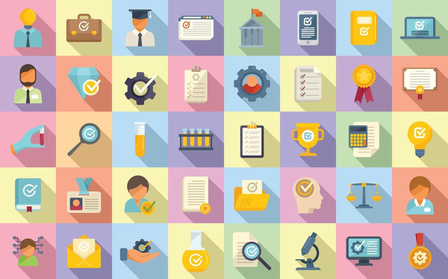 Expertise icons set flat vector. Central manager vector