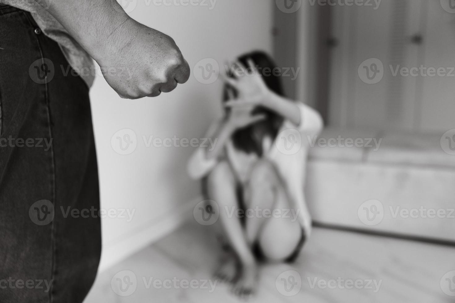 Woman victim of domestic violence and abuse. Sexual harassment and rape. human rights photo