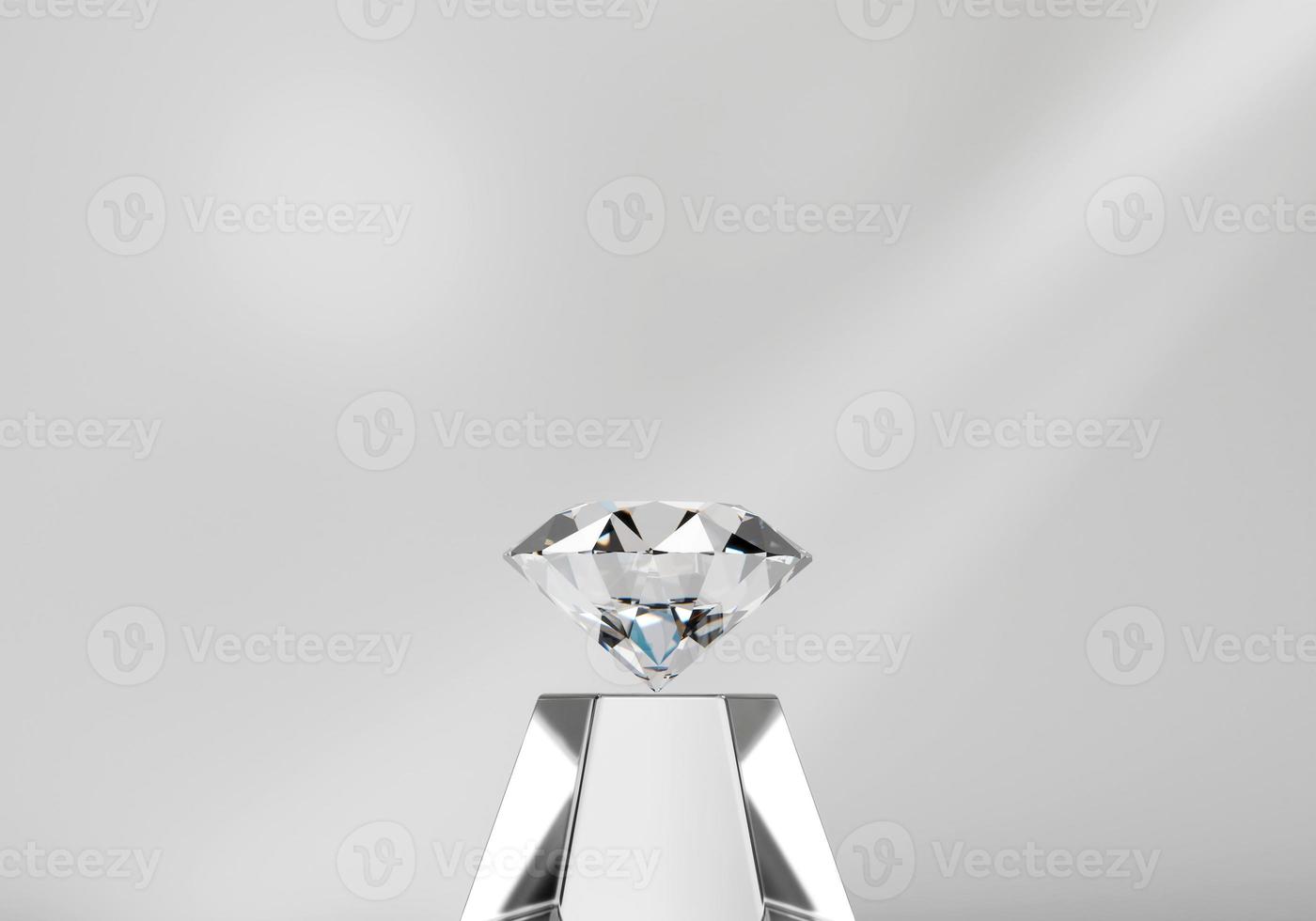 Round Diamond isolated on white background 3d render photo