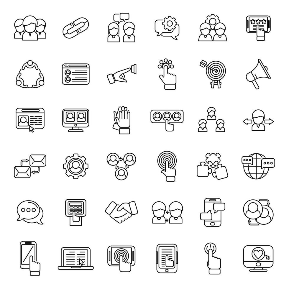 Interaction icons set outline vector. Test process vector