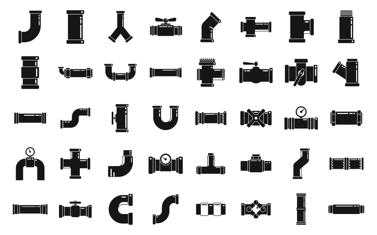 Pipe icons set simple vector. Steel valve vector