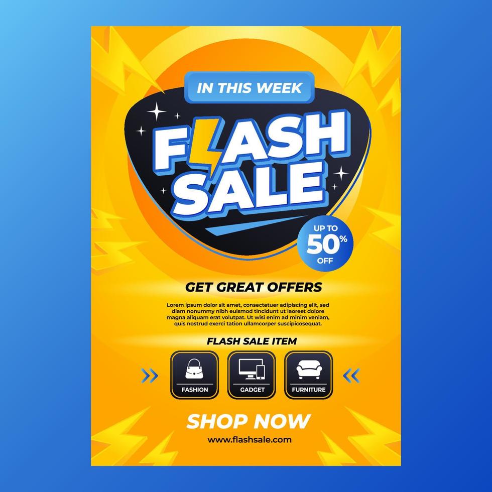 Gradient Flash Sale Poster vector