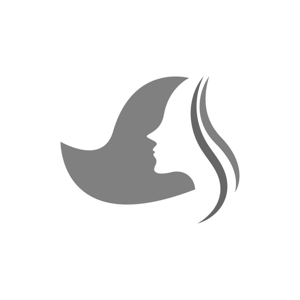 Female beauty hair logo illustration vector