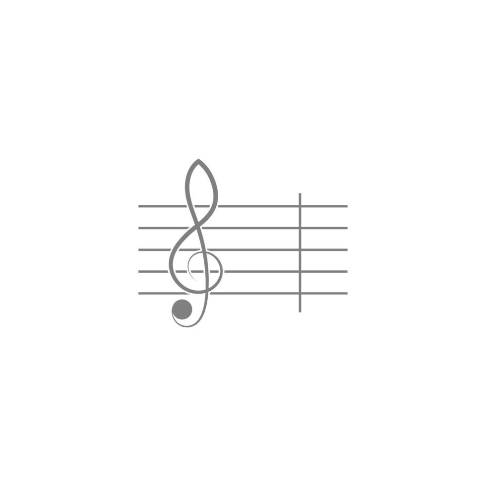ilustración de logotipo de icono de nota musical vector