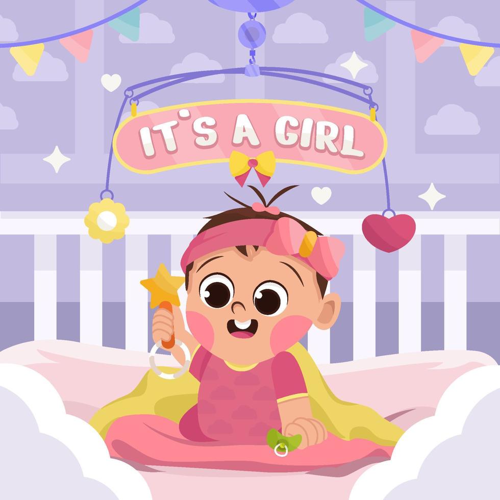 Cute Baby Girl Concept vector