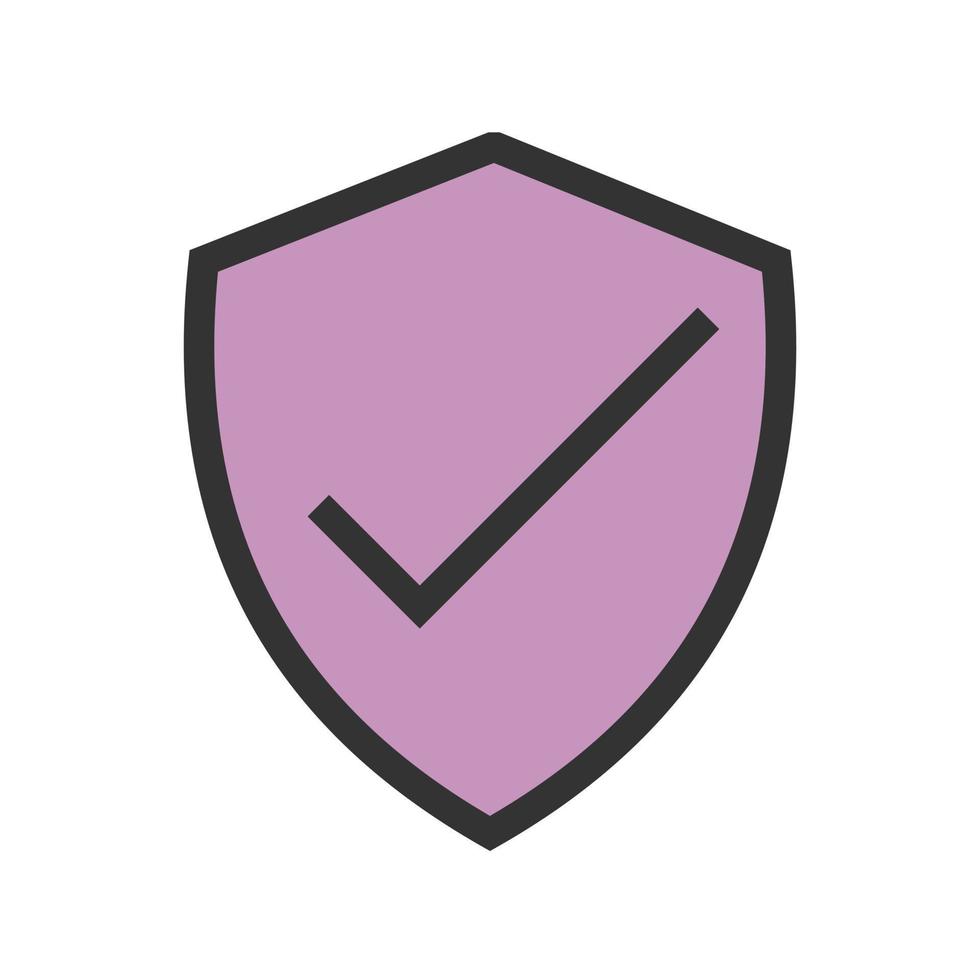 icono de línea llena de usuario verificado vector