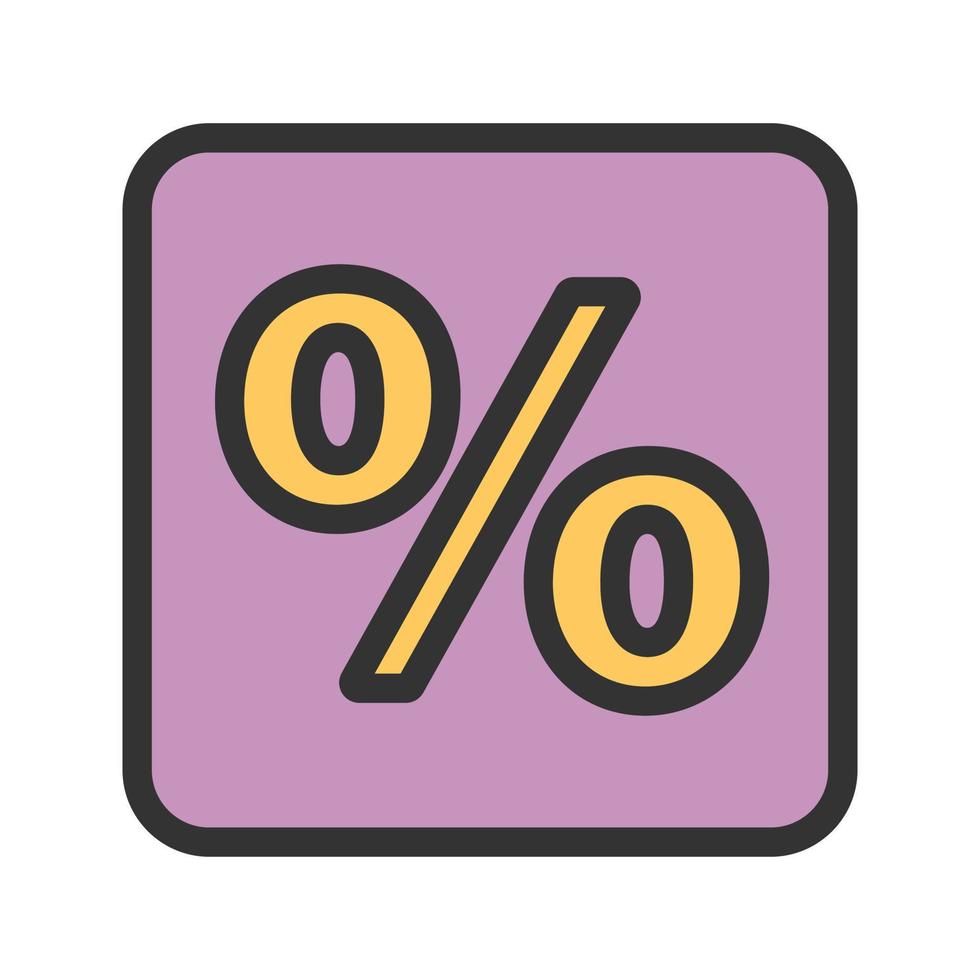Percentage Filled Line Icon vector