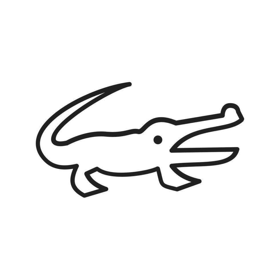 Alligator Filled Line Icon vector
