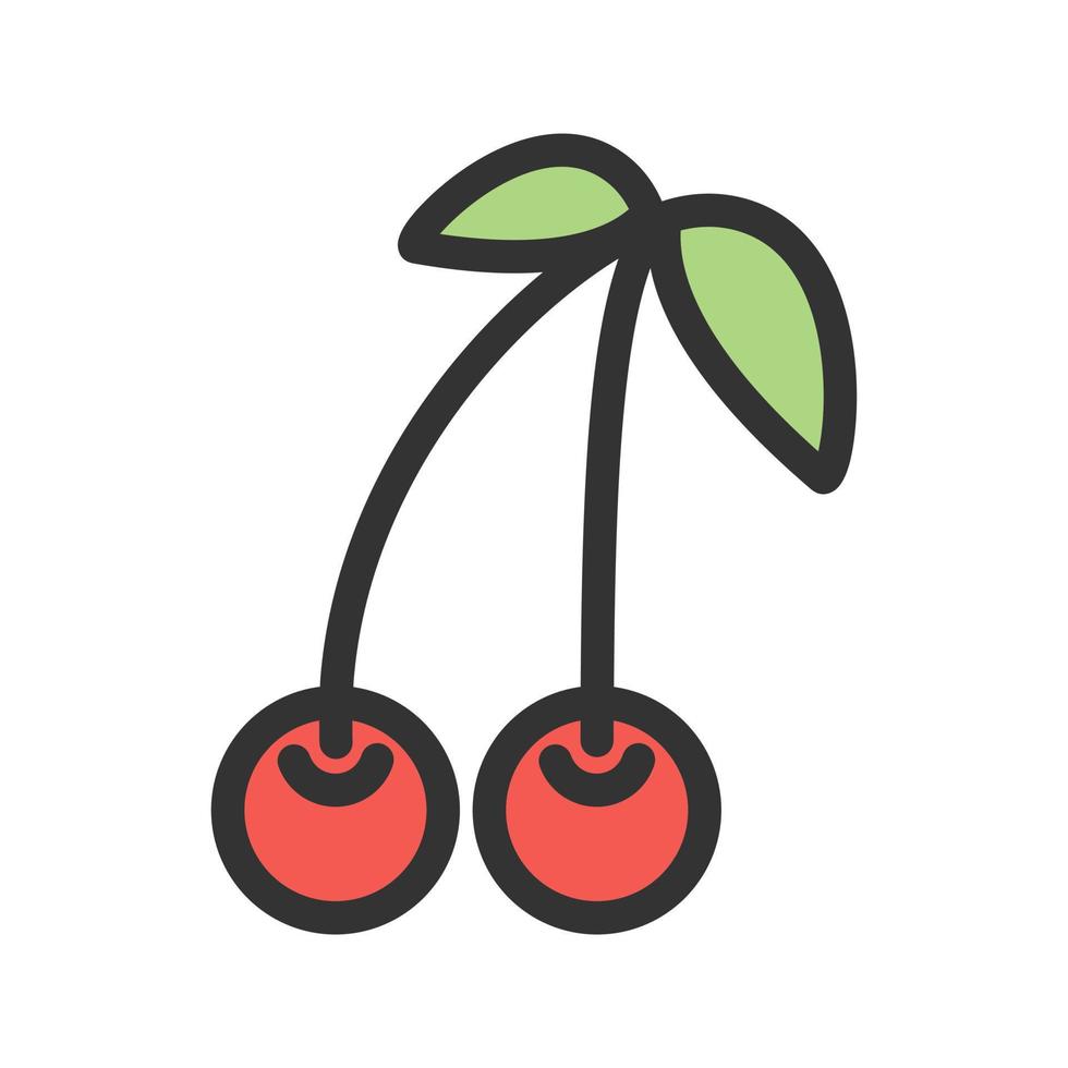 Cherry Filled Line Icon vector
