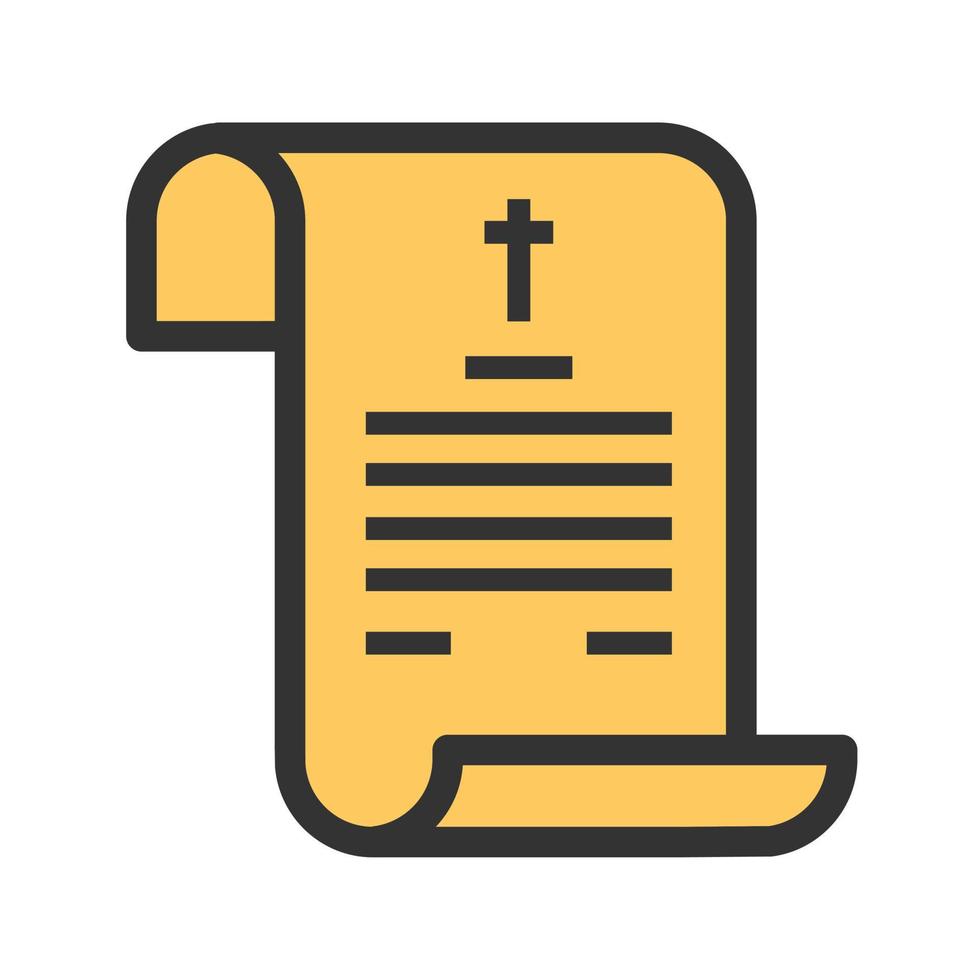 Death Certificate Filled Line Icon vector