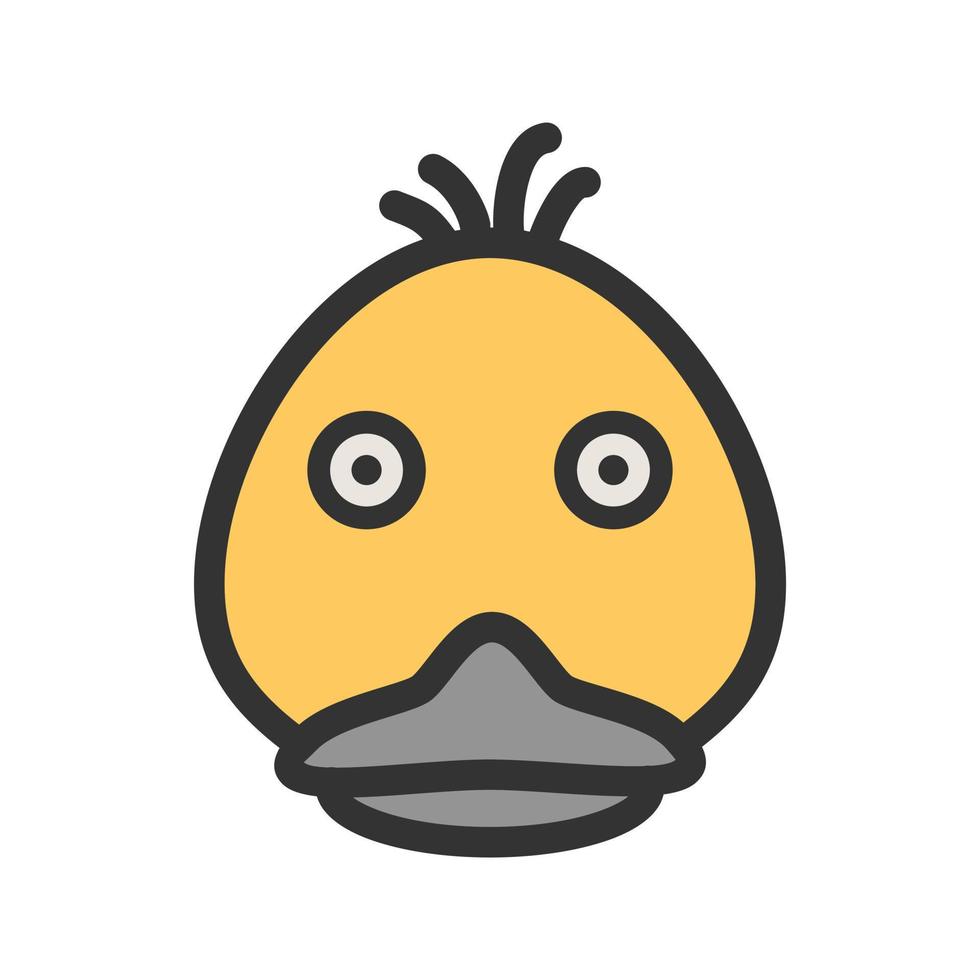 Duckling Face Filled Line Icon vector
