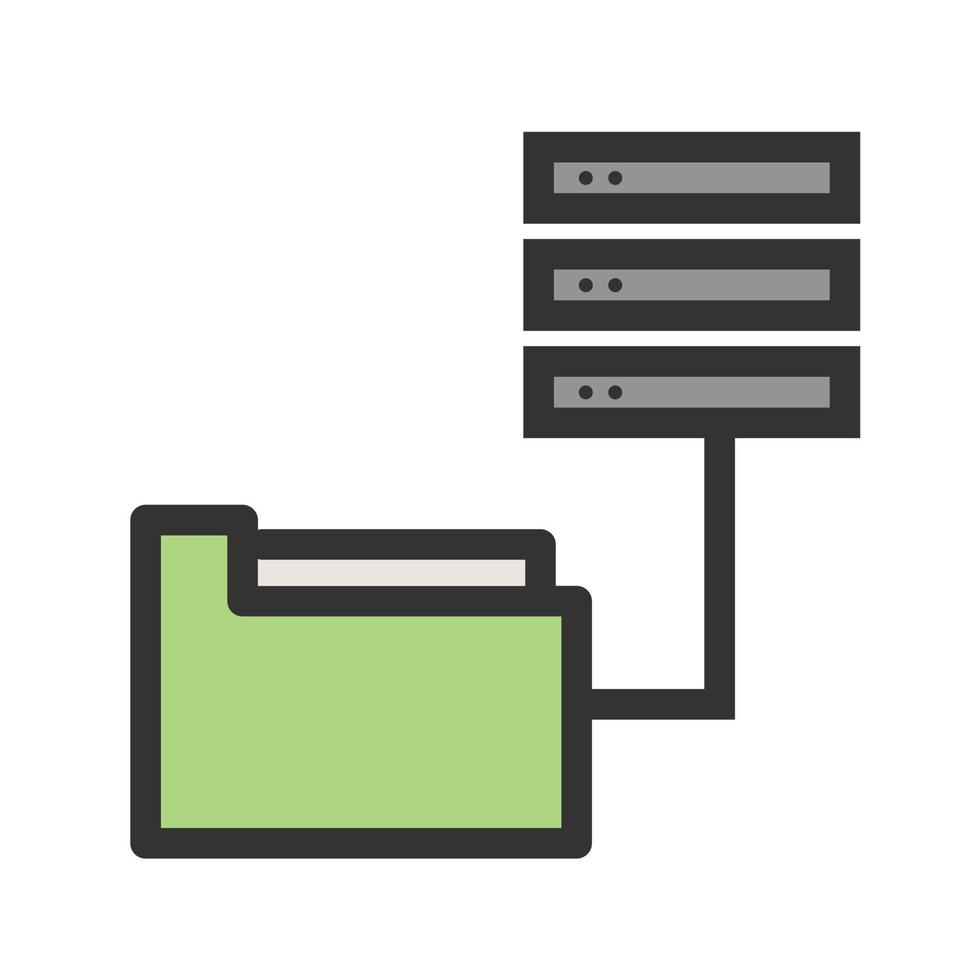 Data Access from Folders Filled Line Icon vector