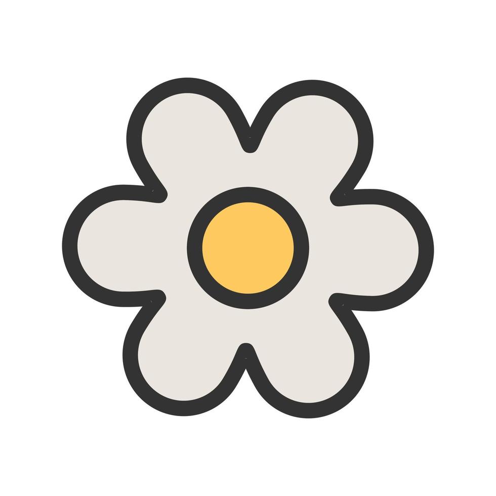 Daisy Filled Line Icon vector