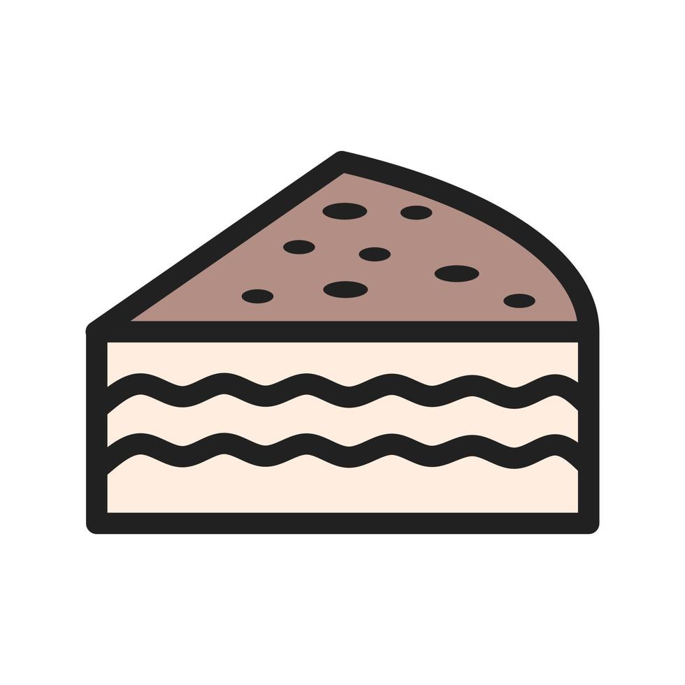 Chocolate fudge cake Filled Line Icon vector