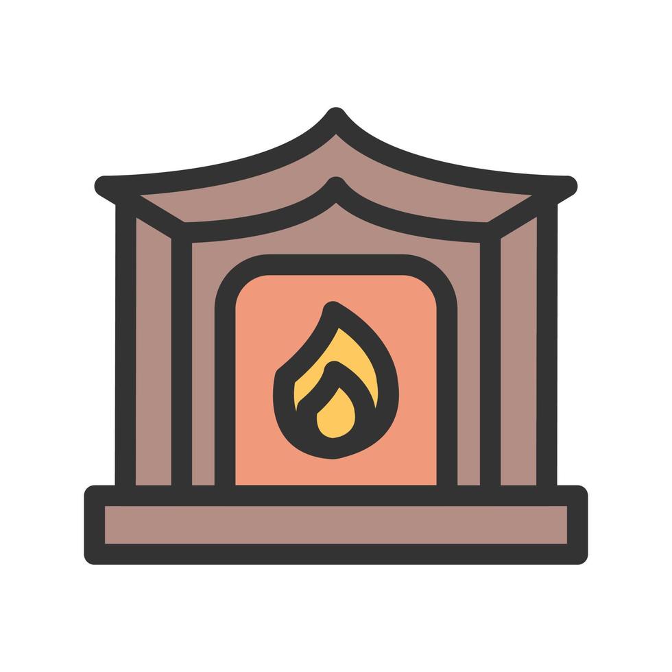 Fireplace Filled Line Icon vector