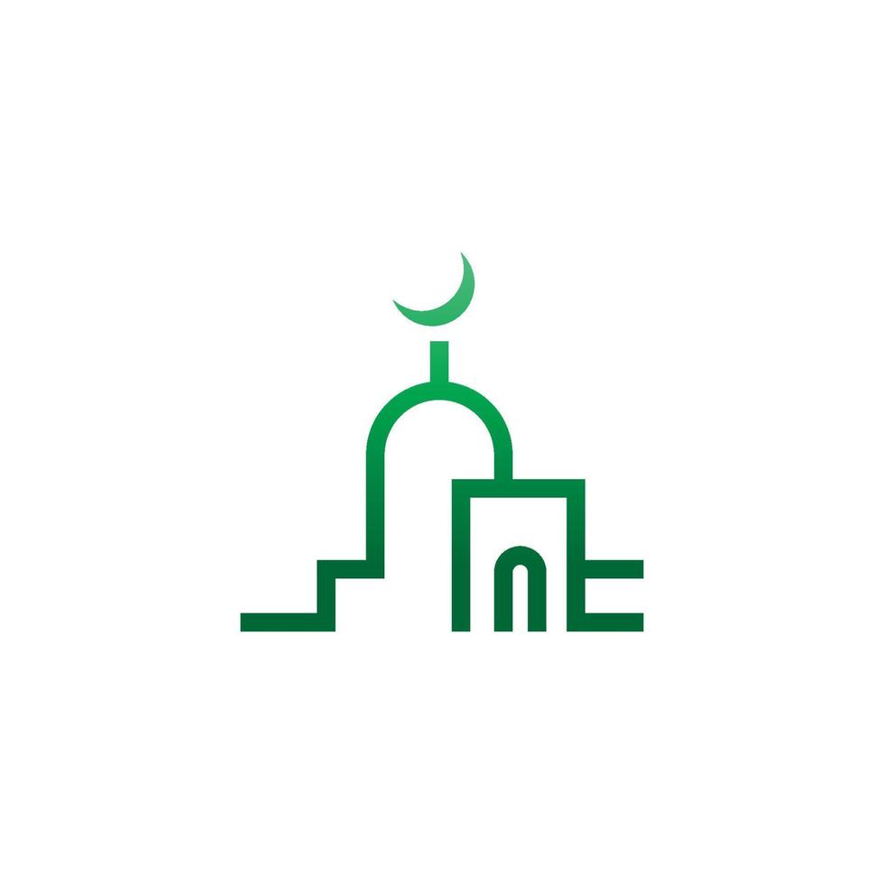 ilustración de plantilla de diseño de icono de logotipo de mezquita vector