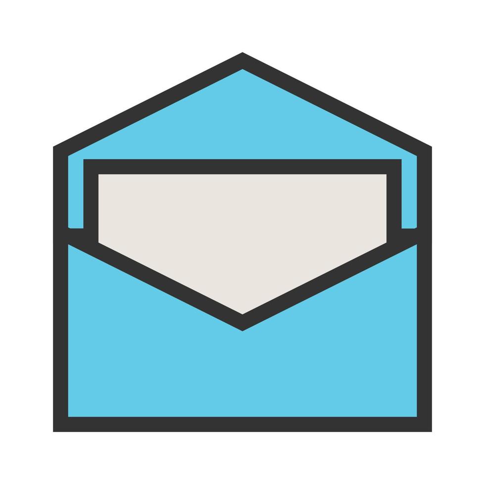 Open Envelope II Filled Line Icon vector