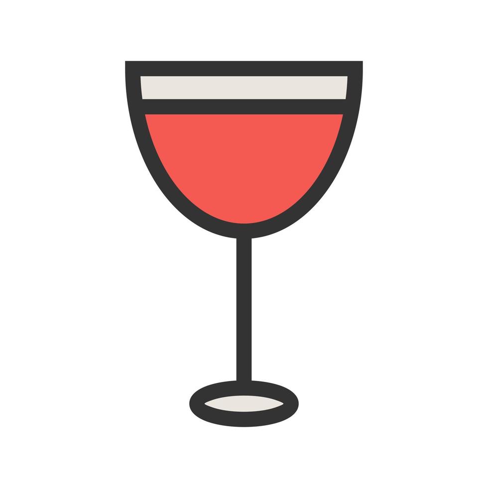 Wine Goblet Filled Line Icon vector