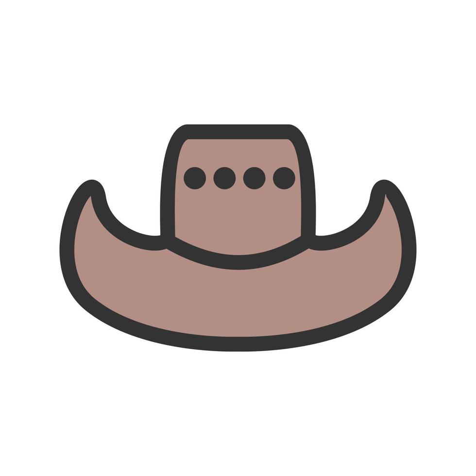 Cowboy Hat Filled Line Icon vector